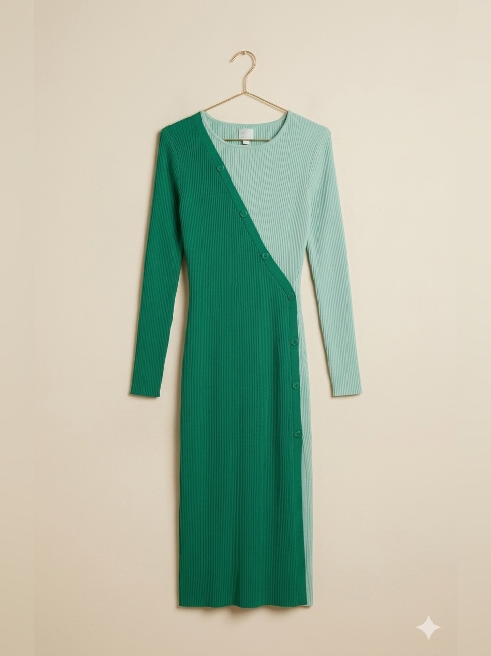 Two-Tone Green Dress